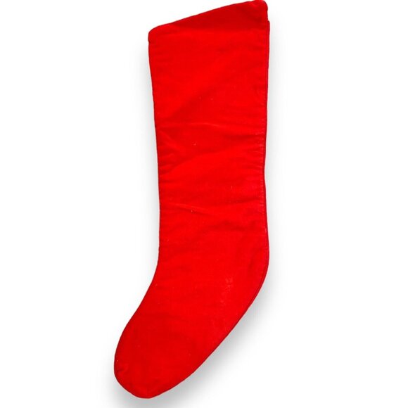 Vintage Heavenly Angel Harp Christmas Stocking Wool Needlepoint Velvet 22 Inch - Picture 5 of 5